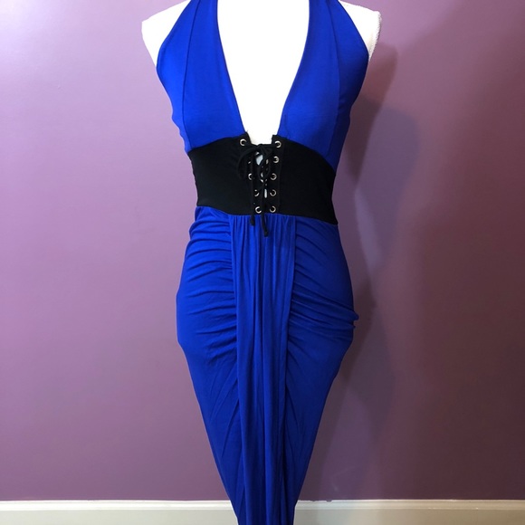 Royal Blue Corset Dress - Picture 4 of 6